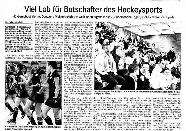 Hockey HCG Zeitung